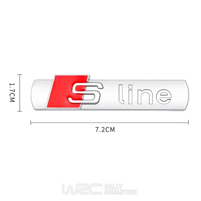 EMBLEME LOGO AUTOCOLLANT AUDI S LINE ARGENT MAT